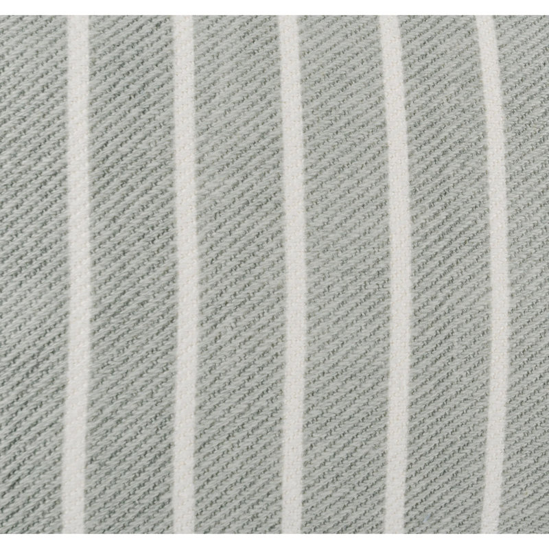 Gray and White Striped Linen Lumbar Throw Pillow