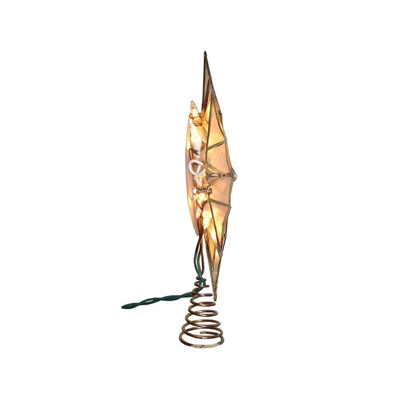 10-Light Gold and White Capiz Star Tree Topper