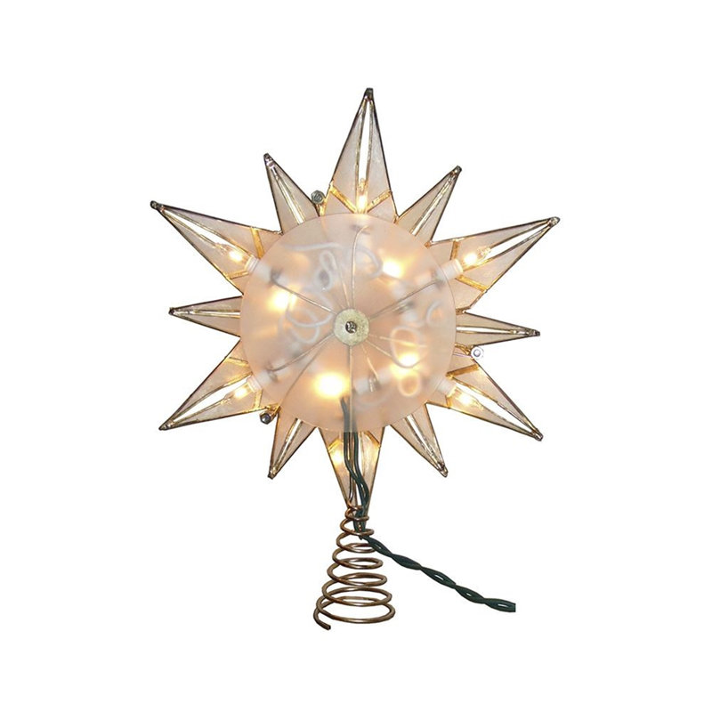 10-Light Gold and White Capiz Star Tree Topper
