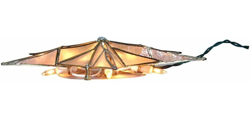 10-Light Gold and White Capiz Star Tree Topper