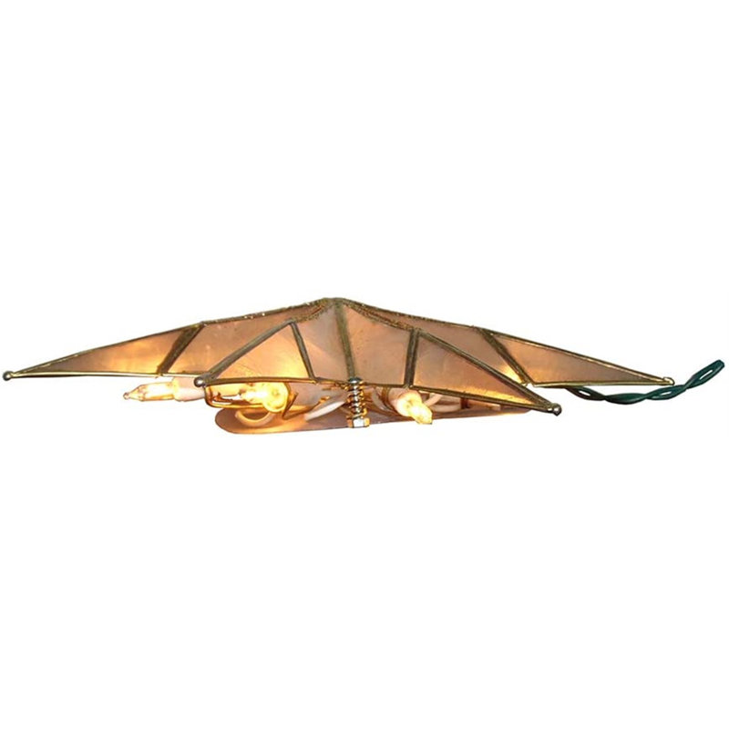 Gold and White 9-Inch 10-Light Metal Capiz Star Tree Topper