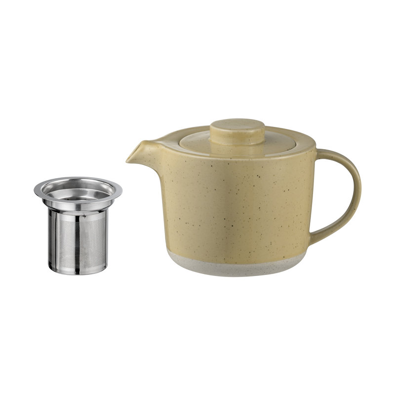 Savannah Yellow Ceramic Stoneware Teapot with Filter