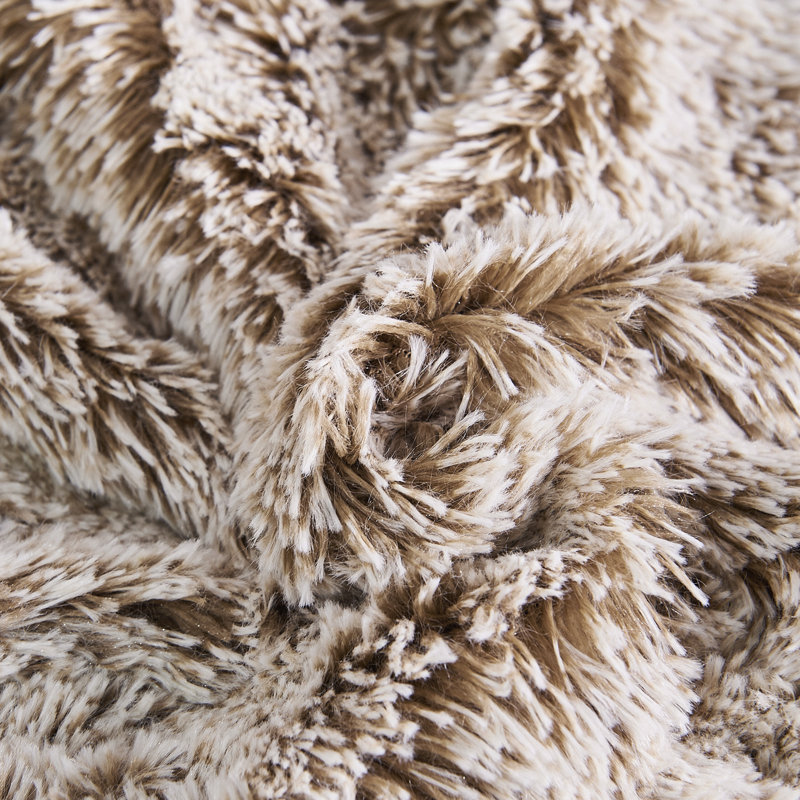Electric Beige Sherpa Faux Fur Throw Blanket