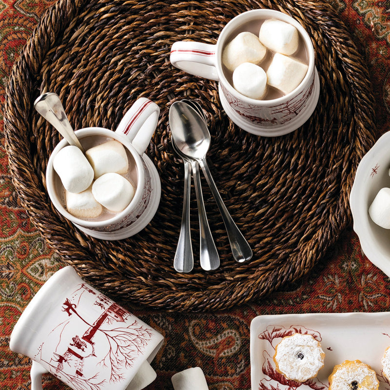 Winter Frolic Red and White Ceramic Mug, 13oz