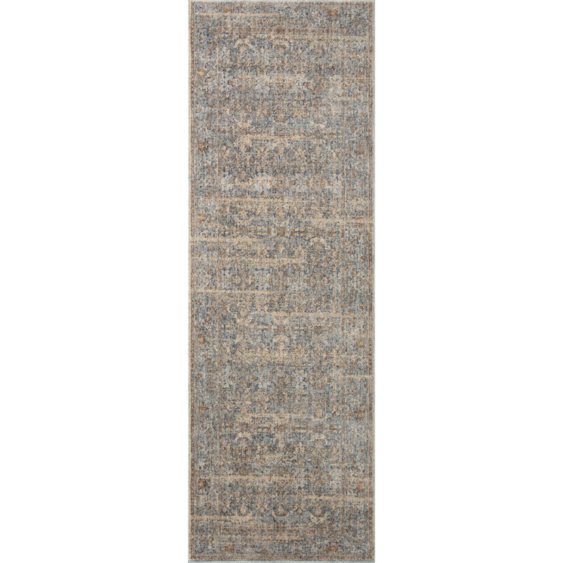 Blake Ocean Mocha Distressed Synthetic Area Rug
