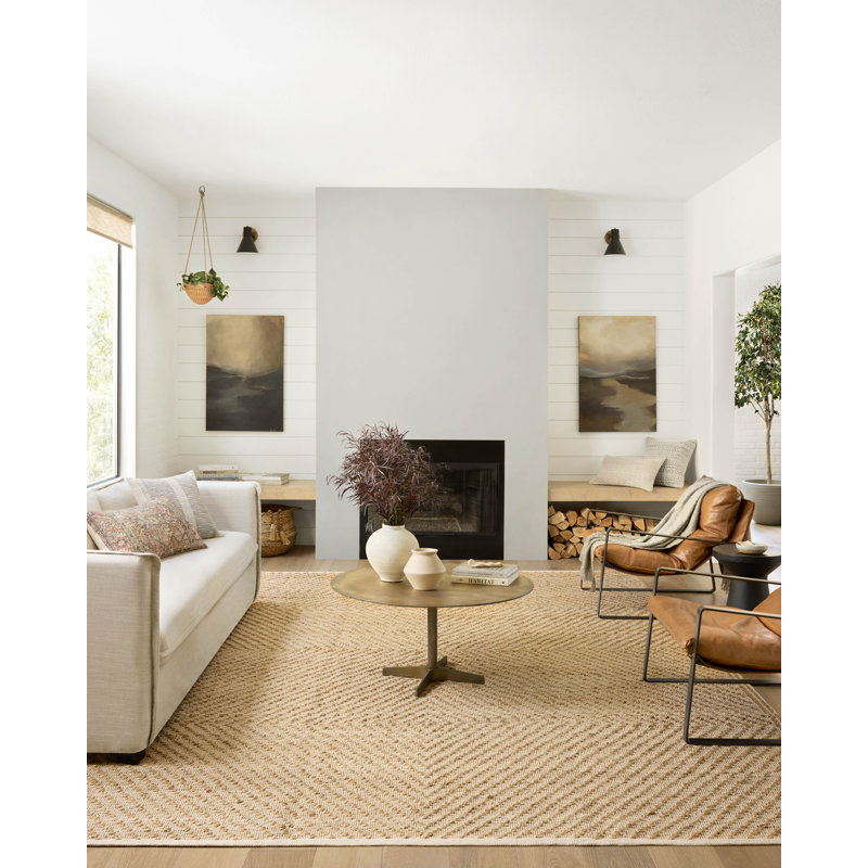 Ivory Diamond Hand-Woven 9' x 12' Cotton Blend Area Rug