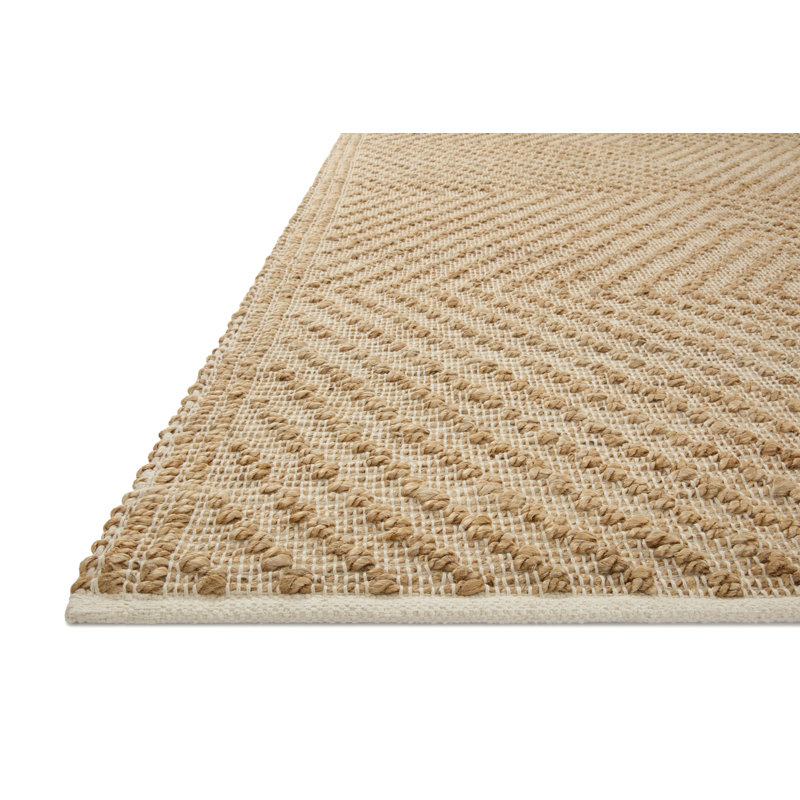 Ivory Diamond Hand-Woven 9' x 12' Cotton Blend Area Rug