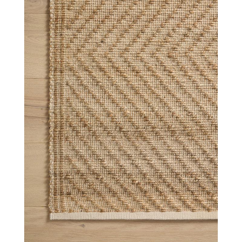 Ivory Diamond Hand-Woven 9' x 12' Cotton Blend Area Rug