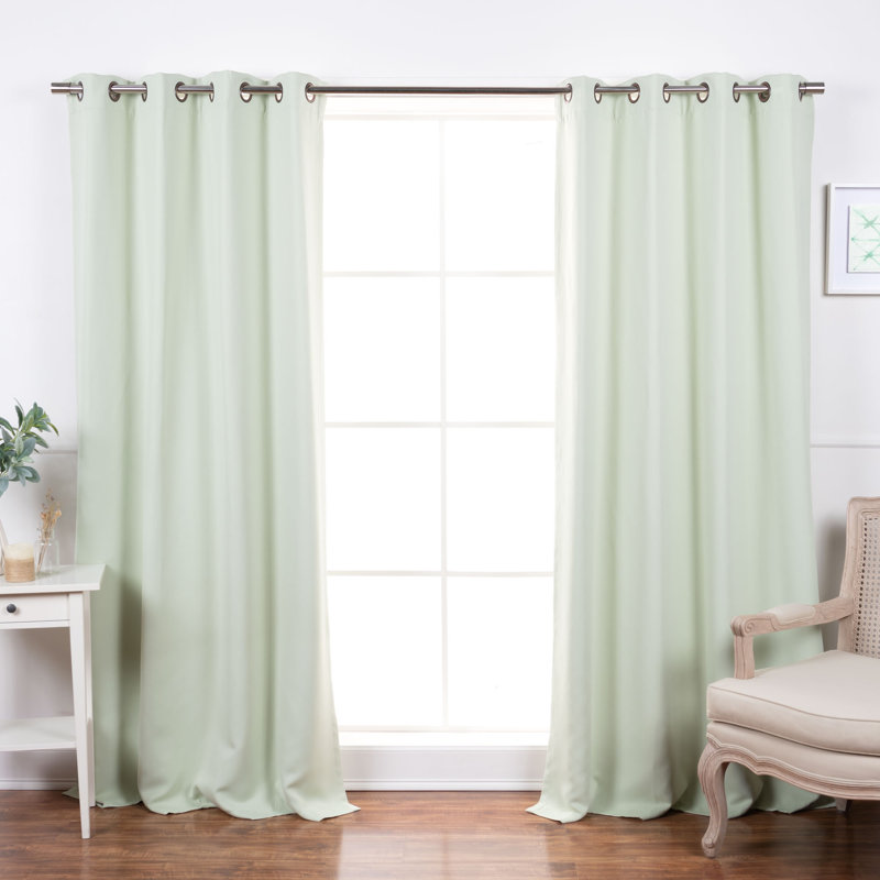 Gin Blackout Grommet Top Polyester Curtain Pair