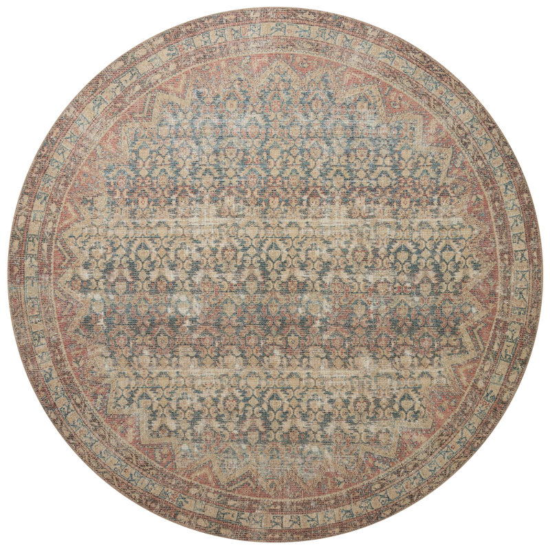 Aubrey Ocean Spice 5' Round Synthetic Area Rug