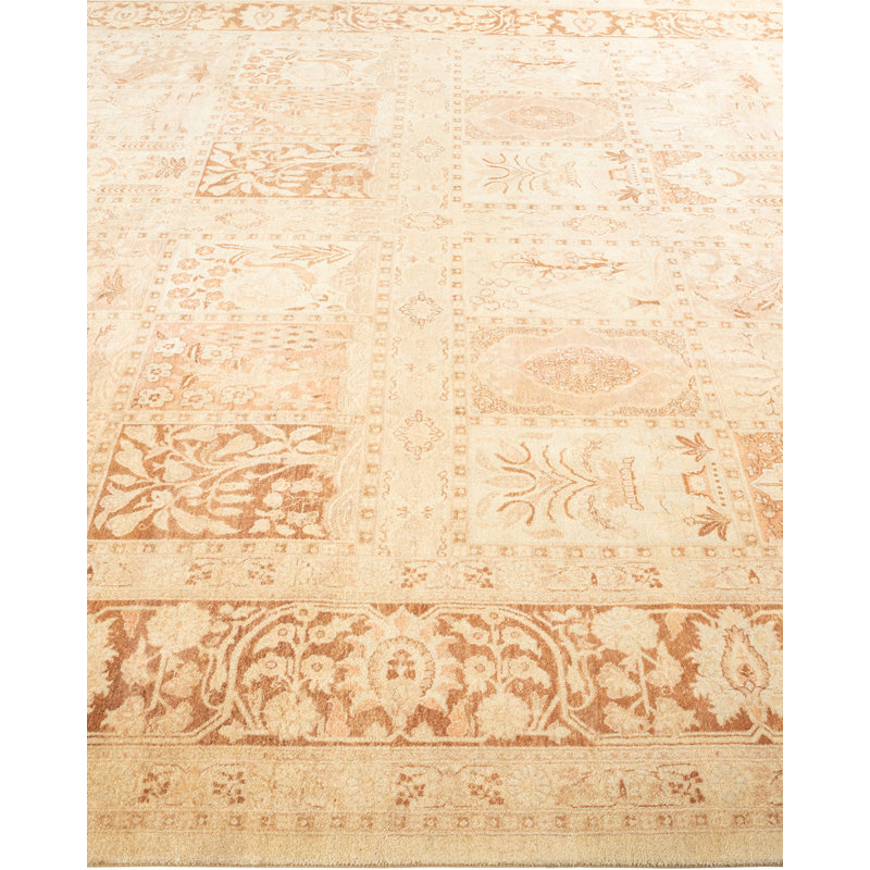 Ivory Elegance 8' x 10' Hand-Knotted Wool Oriental Area Rug
