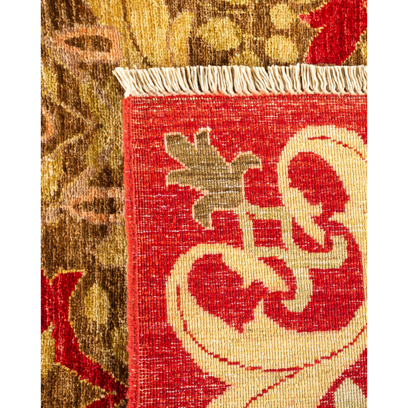 Vibrant Abstract Multicolor Hand-Knotted Wool Area Rug 8' x 10'