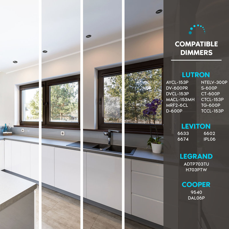 Black Adjustable LED Gimbal Canless Recessed Lighting Kit with Junction Box