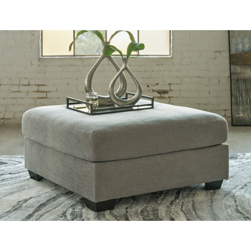 Keener 42" Gray Fabric Oversized Accent Ottoman