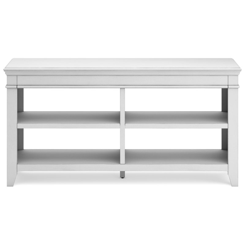 Distressed Whitewash 60" Transitional Home Office Desk