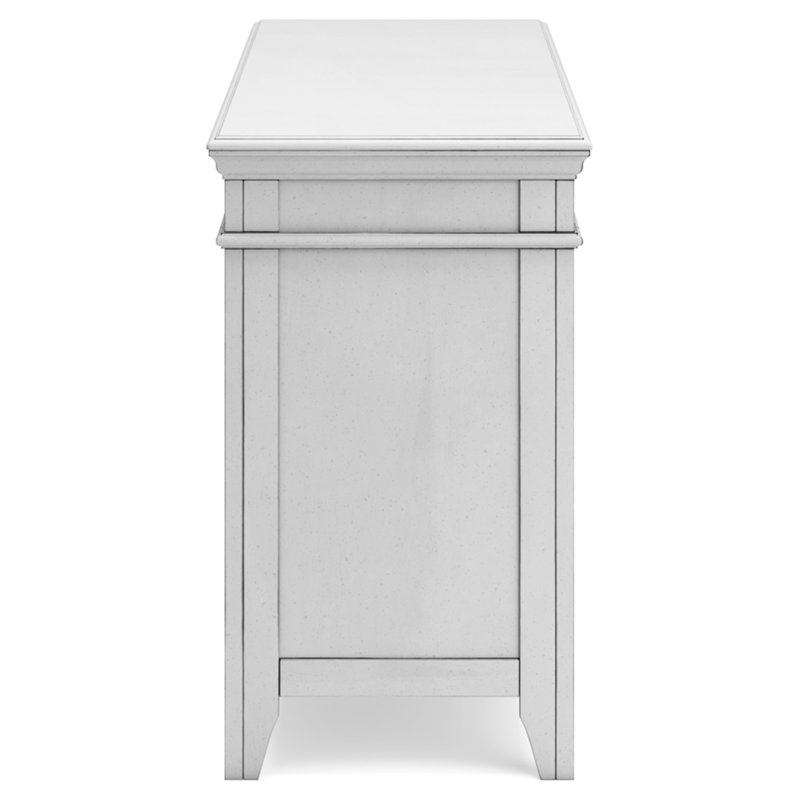 Distressed Whitewash 60" Transitional Home Office Desk