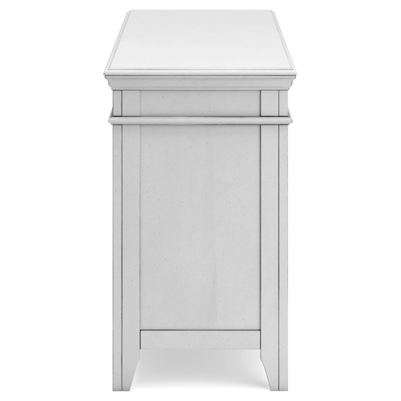 Distressed Whitewash 60" Transitional Home Office Desk