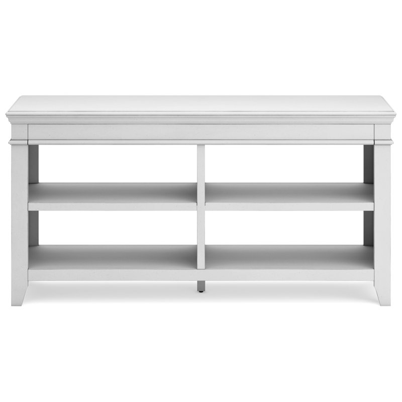 Distressed Whitewash 60" Transitional Home Office Desk