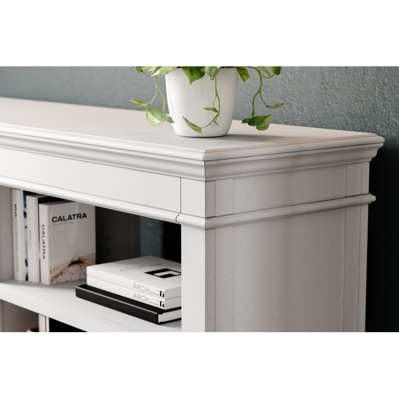 Distressed Whitewash 60" Transitional Home Office Desk