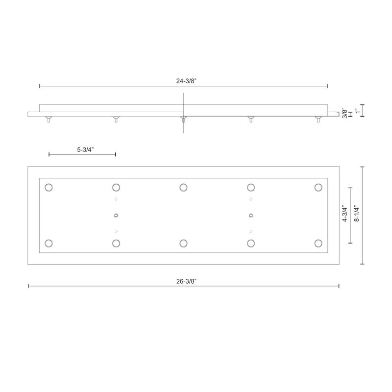Sleek 26'' White Brushed Nickel Multi-Port Lighting Canopy