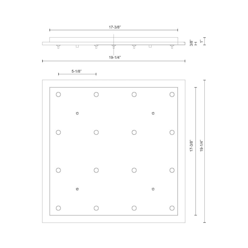 Brushed Nickel Multi-Port Canopy for Line Voltage Pendants