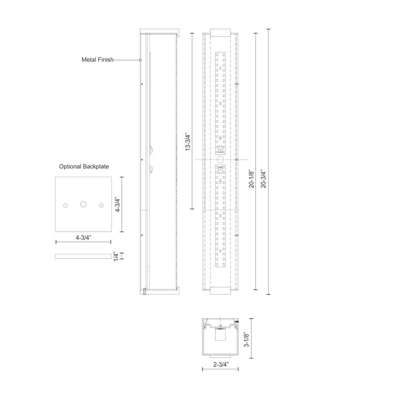 Sleek Black LED Bath Bar with Dimmable Rectangular Diffuser