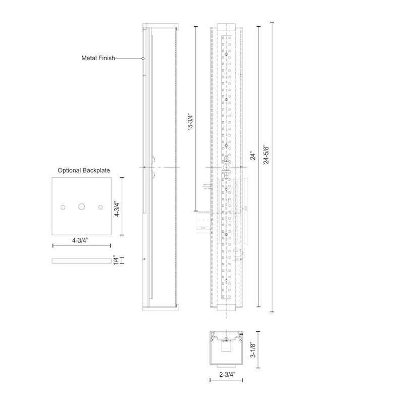 Latitude 24'' Black LED Vanity Bath Bar with Dimmable Energy Star