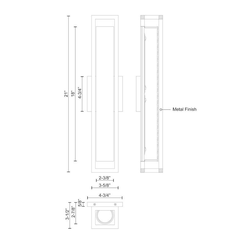 Lochwood 21" Black Dimmable LED Wall Sconce