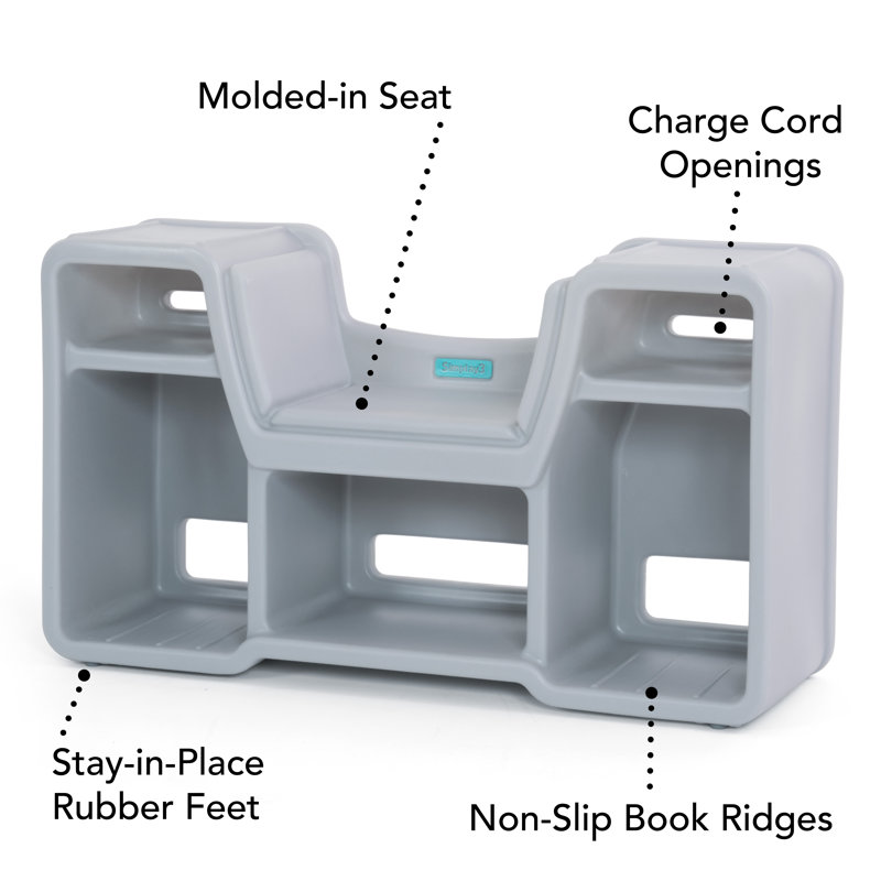 Simplay3 Cozy Gray Cubby Reading Nook for Kids