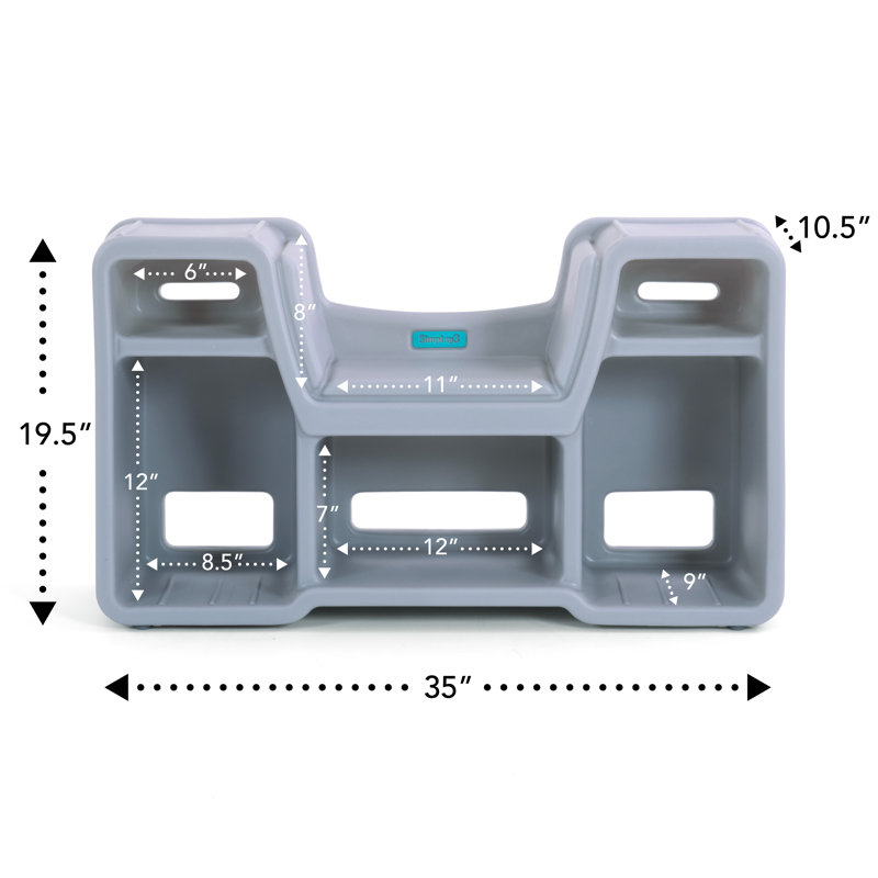 Simplay3 Cozy Gray Cubby Reading Nook for Kids