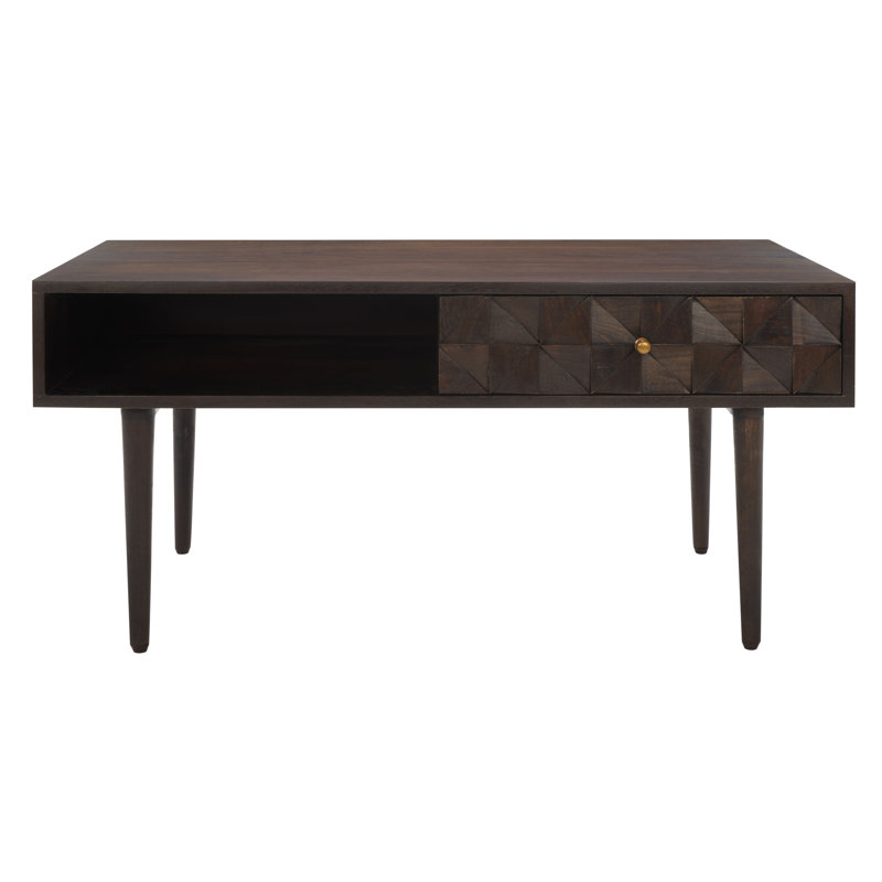 Lexington Walnut and Metal Coffee Table with Storage