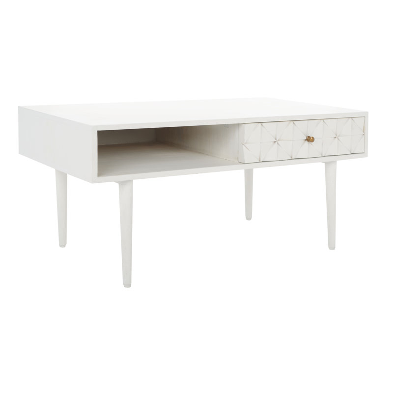 Lexington Mid-Century Walnut Mango Wood Coffee Table with Storage