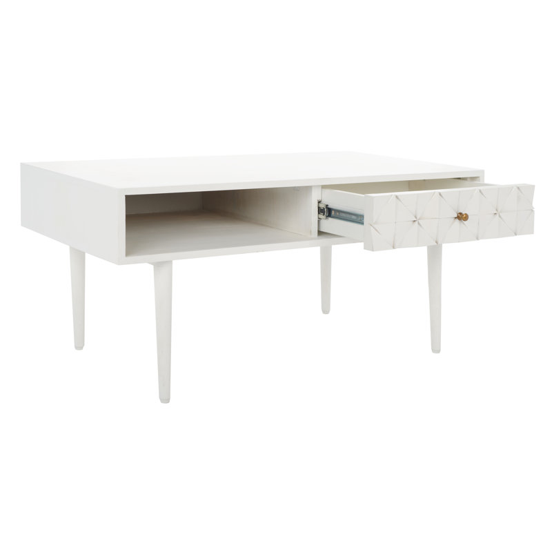 Lexington Mid-Century Walnut Mango Wood Coffee Table with Storage