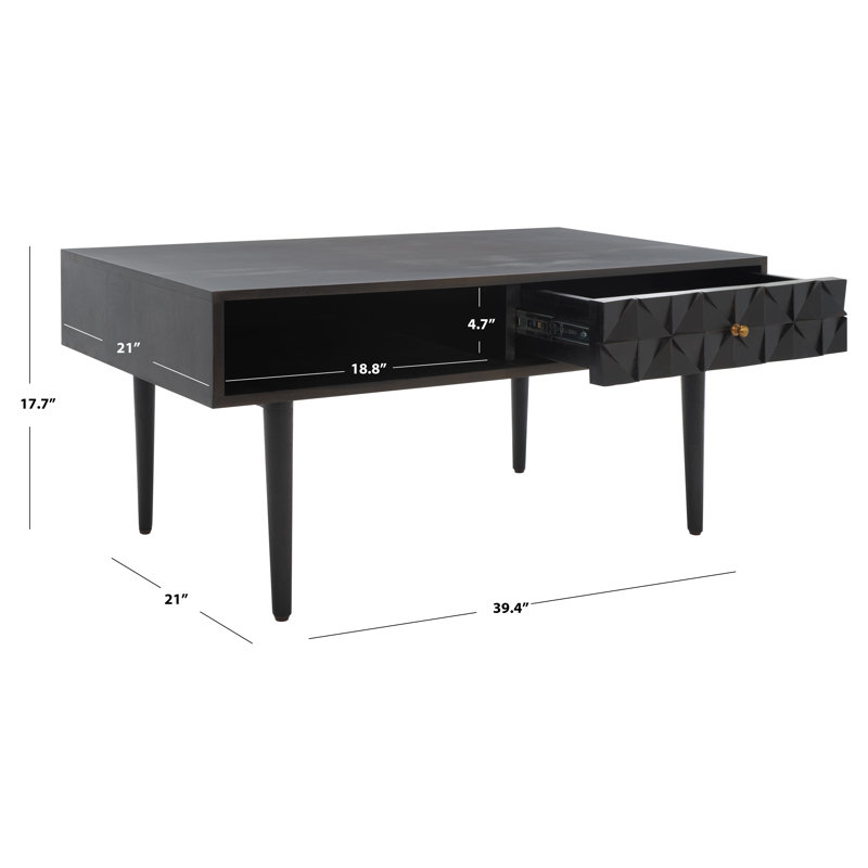 Lexington Walnut Mango Wood Rectangular Coffee Table with Storage