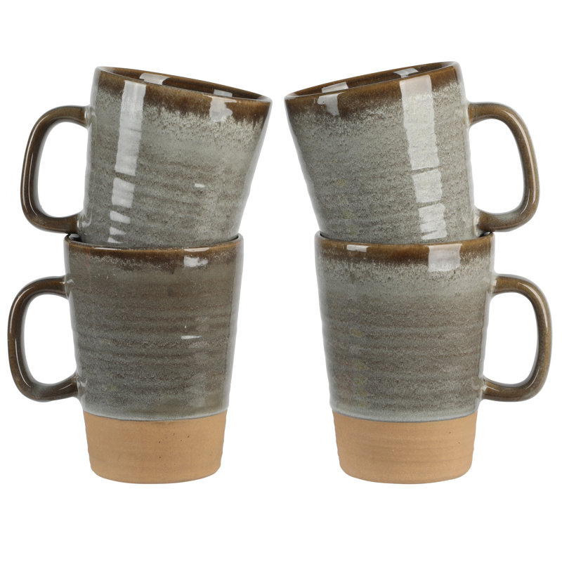 Gibson Elite Earthy Brown Ceramic 17 OZ Mug Set