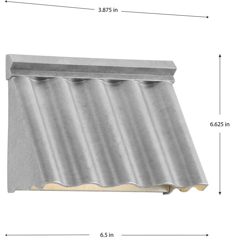 Galvanized Finish LED Outdoor Wall Light with Etched Lens