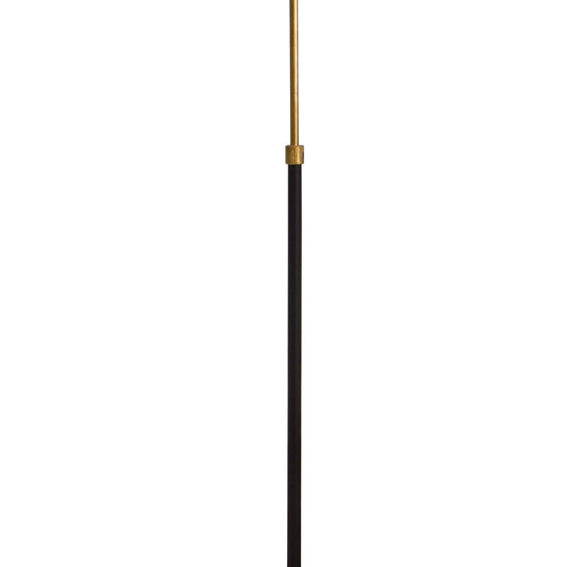 Parasol 60'' Gold Leaf and Black Aluminum Floor Lamp with Linen Shade
