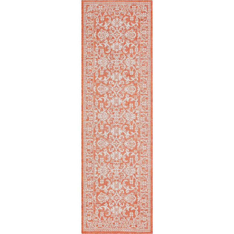 Delphi Persian Oriental Flat Woven Orange Runner Rug 2'3" x 7'3"