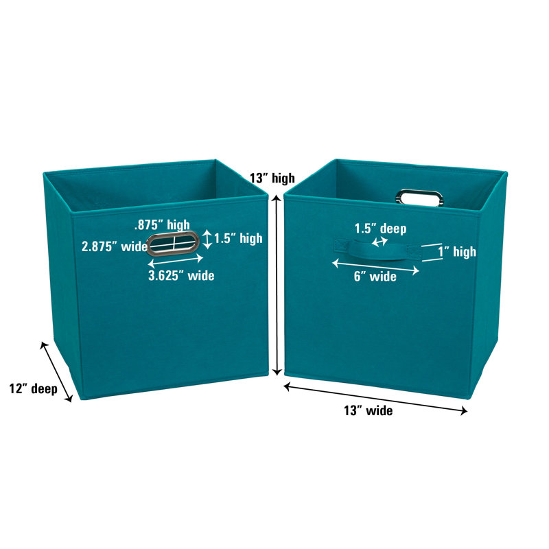 Aqua Chic Collapsible Fabric Cube Storage Bin Set