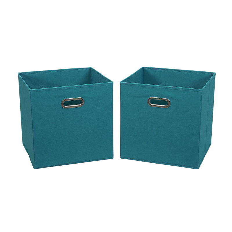 Aqua Chic Collapsible Fabric Cube Storage Bin Set