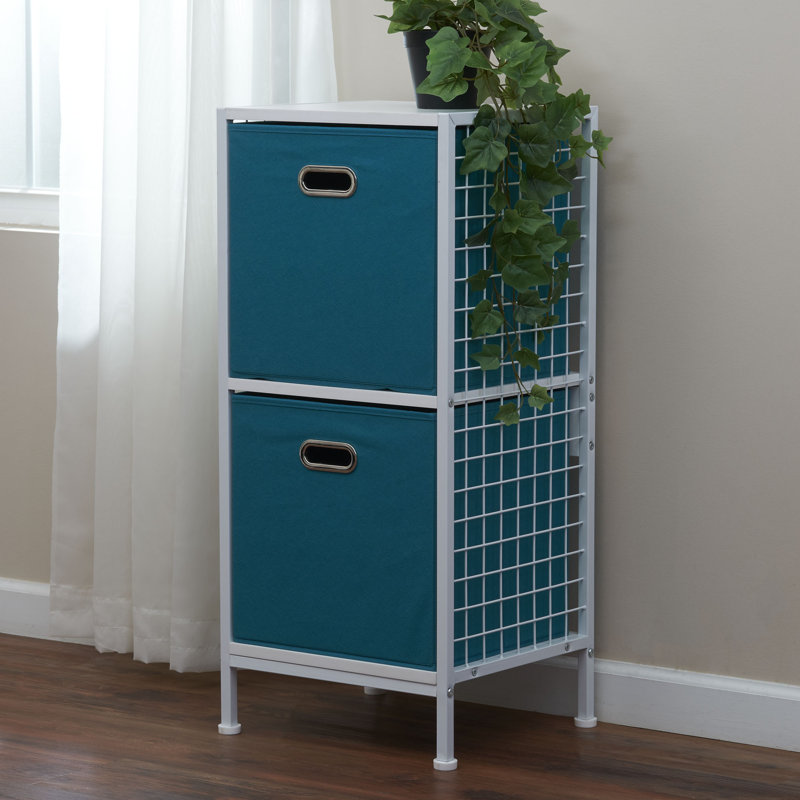 Aqua Chic Collapsible Fabric Cube Storage Bin Set