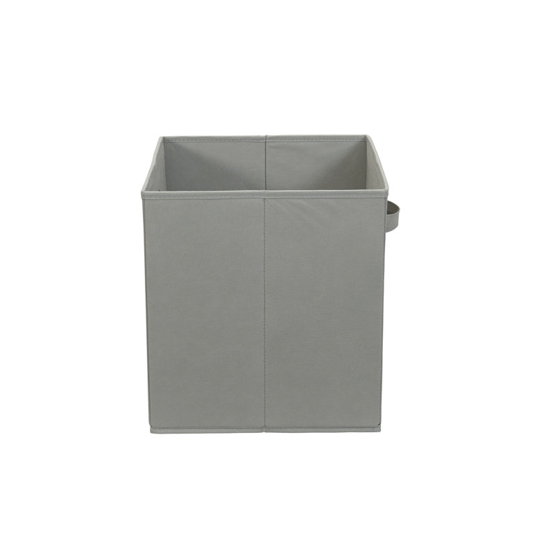 Grey Fabric Collapsible Cube Storage Bins with Handles