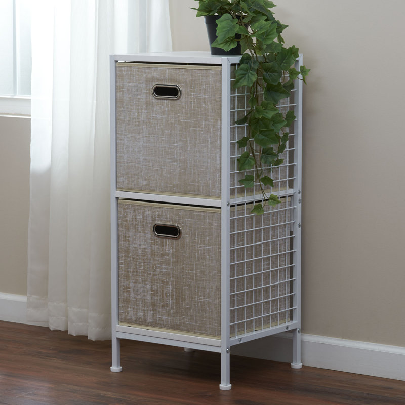 Collapsible Chic Tan Fabric Cube Storage Bin 16.5"