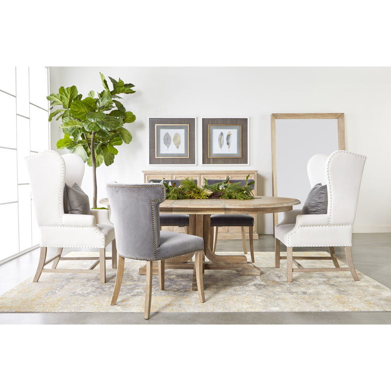 Torrey Reclaimed Wood 60"-77.5" Extendable Round Dining Table