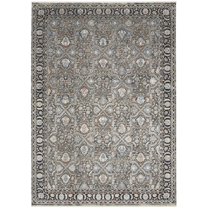 Starry Nights Gray Loom-Woven Viscose Blend 5' x 7' Rug