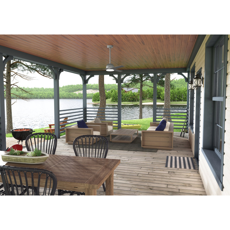 Matte Silver 52" 3-Blade Ceiling Fan with LED Light and Remote