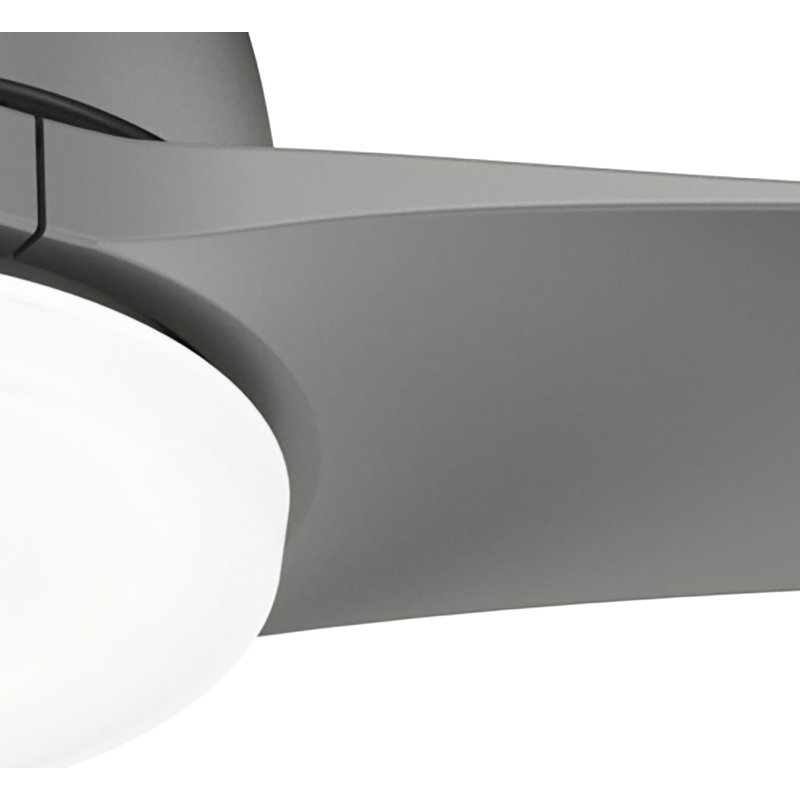 Matte Silver 52" 3-Blade Ceiling Fan with LED Light and Remote