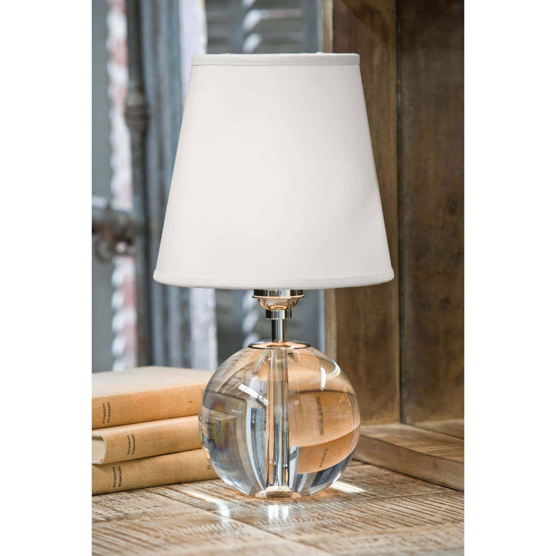 Polished Nickel and Linen Single-Light Chandelier