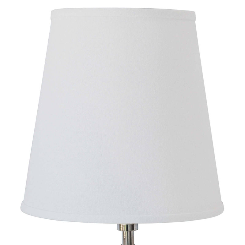 Polished Nickel and Linen Single-Light Chandelier