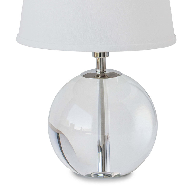 Polished Nickel and Linen Single-Light Chandelier